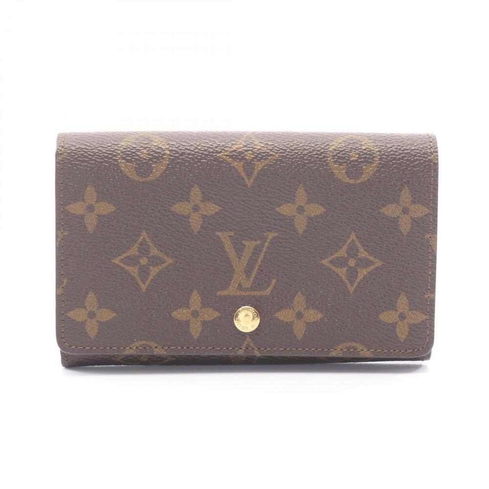 Louis Vuitton Coin Purse Billet Trsor Monogram Bifold Wallet Leather Brown